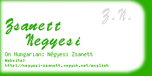 zsanett negyesi business card