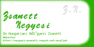 zsanett negyesi business card